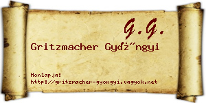 Gritzmacher Gyöngyi névjegykártya